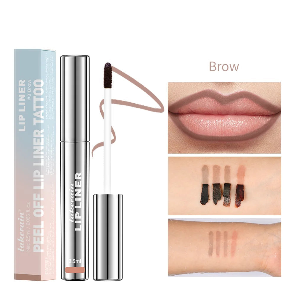 4Colors Highly Pigmented Lip Liner Tattoo Matte Peel off Enhance Lip Liner Lasting Lip Stain Waterproof Transfer-Proof Lipstick