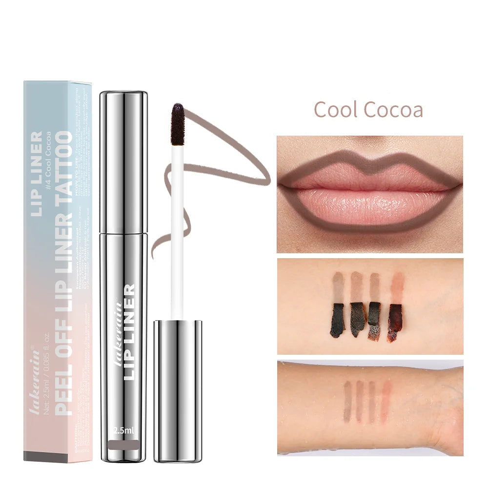 4Colors Highly Pigmented Lip Liner Tattoo Matte Peel off Enhance Lip Liner Lasting Lip Stain Waterproof Transfer-Proof Lipstick