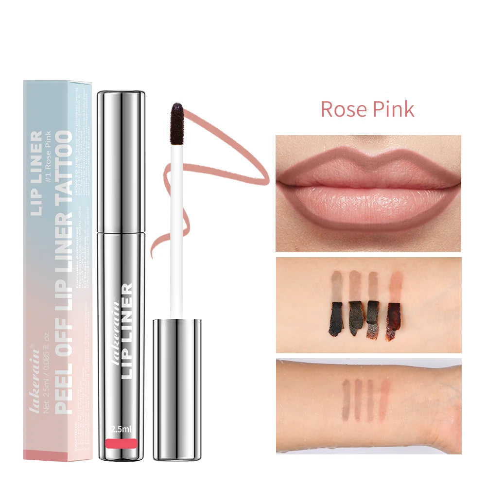4Colors Highly Pigmented Lip Liner Tattoo Matte Peel off Enhance Lip Liner Lasting Lip Stain Waterproof Transfer-Proof Lipstick