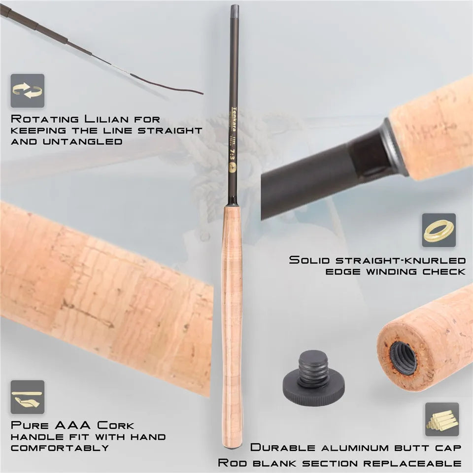 Triple Length 270cm, 297cm, 320cm Tenkara Fly Fishing Rod 7:3