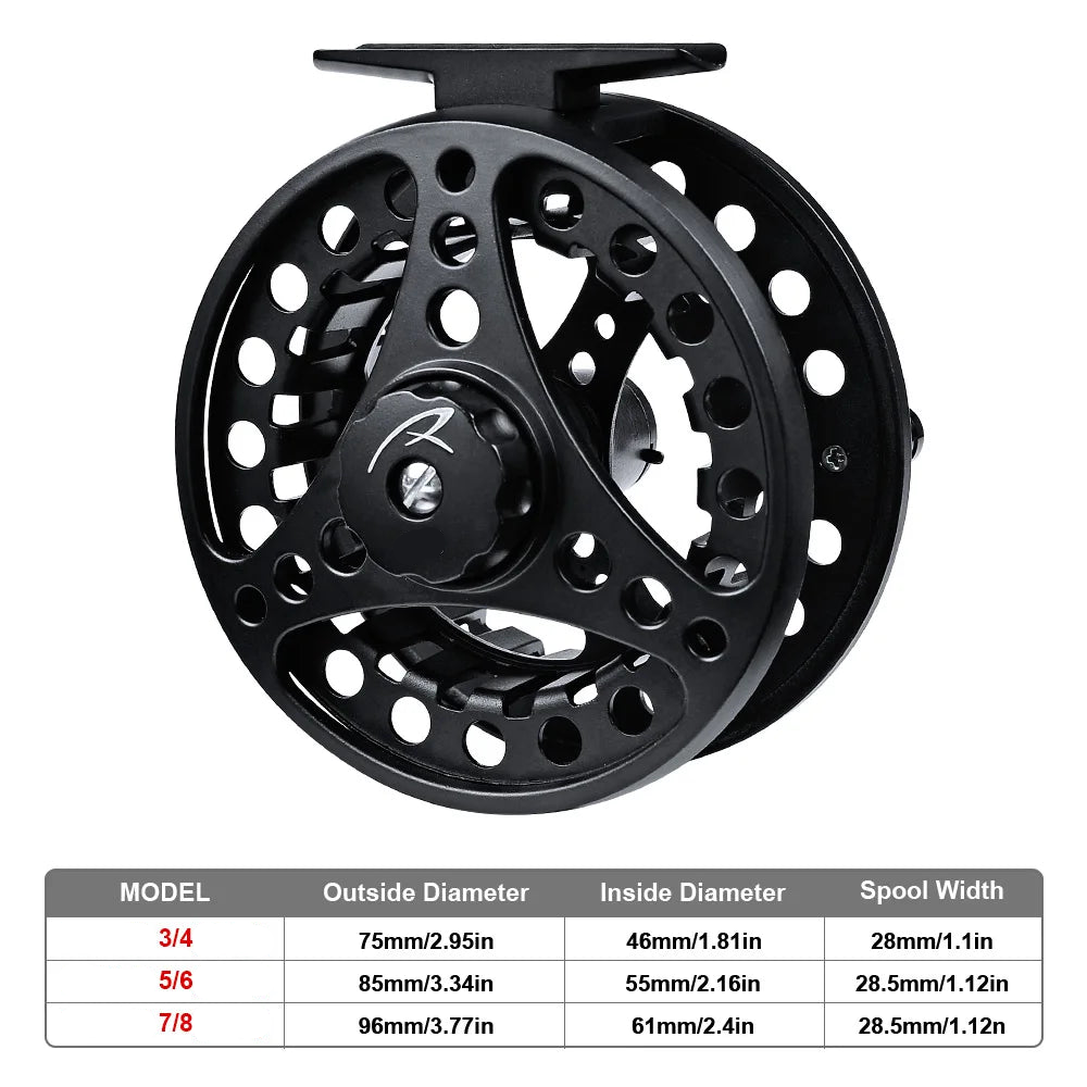 Fly Fishing Reel Aluminum Black