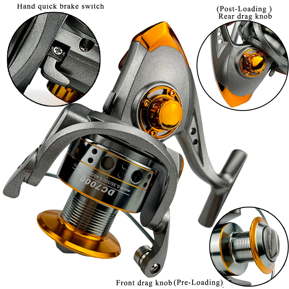 Spinning Reel 13BB And 5.2:1 Gear Ratio (Grey)