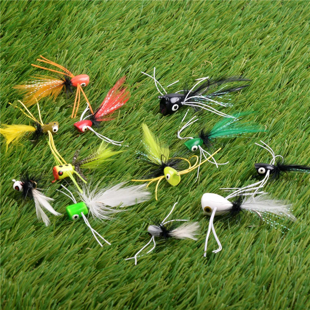 15pcs Premium Popper Flies