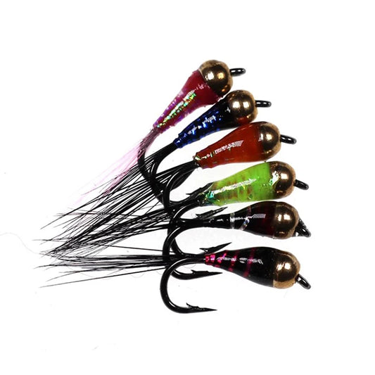 6pcs Tungsten Perdigon Nymphs