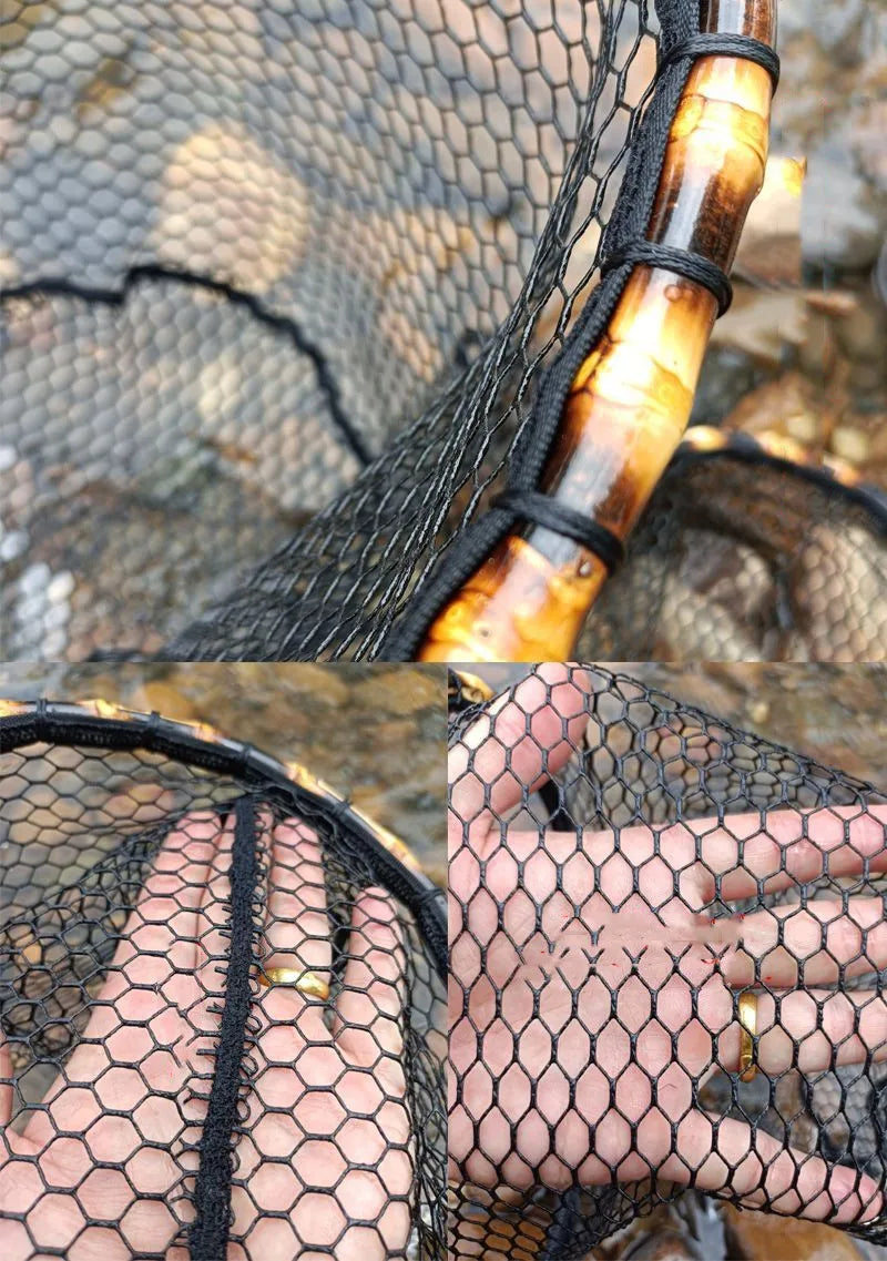 Pure Handmade Wooden handle Fly Fishing Net