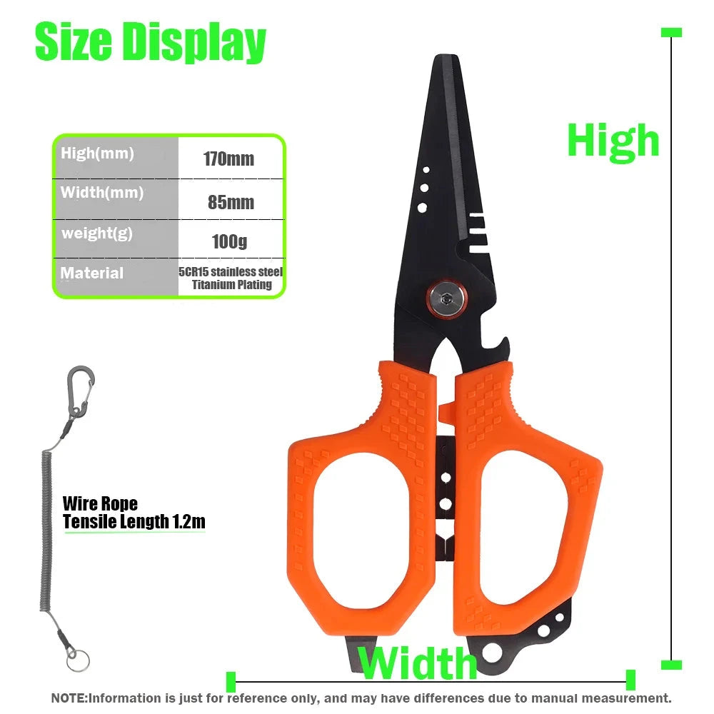 Multifunctional High-Quality 5CR15 Stainless Steel Fishing Scissor