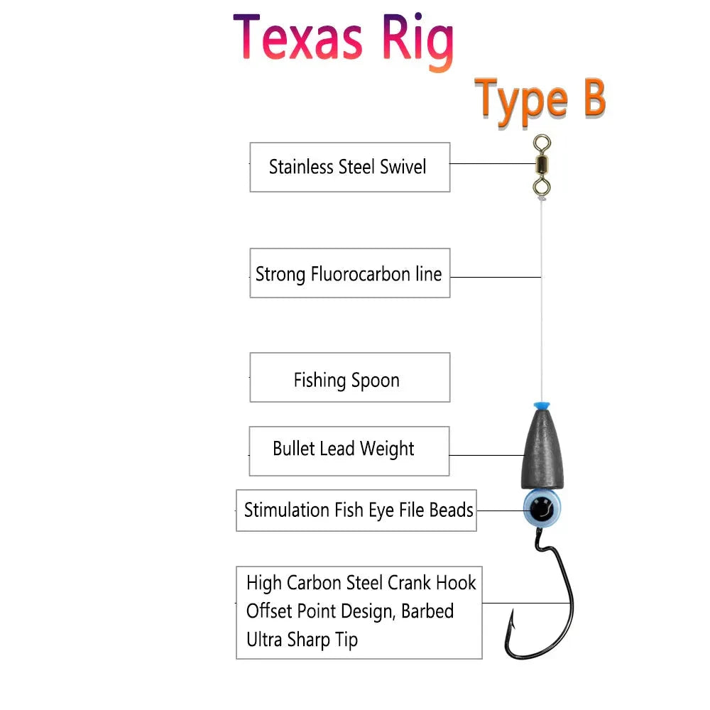 5pcs Texas Rig Set