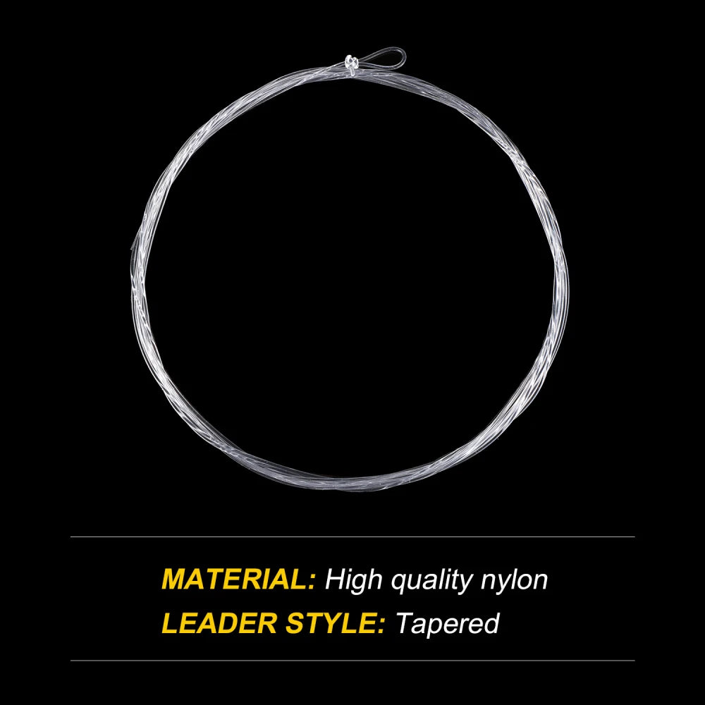 5pcs Clear Nylon Line Leader With Loop 2.74m (9FT)