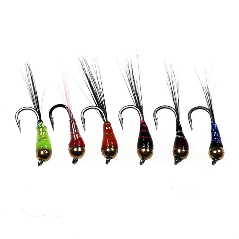 6pcs Tungsten Perdigon Nymphs