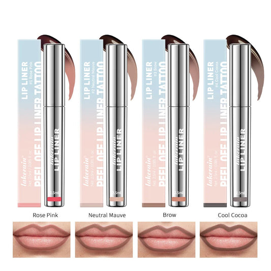 4Colors Highly Pigmented Lip Liner Tattoo Matte Peel off Enhance Lip Liner Lasting Lip Stain Waterproof Transfer-Proof Lipstick